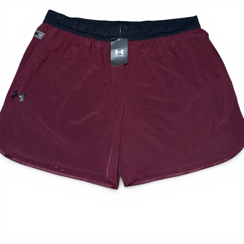 Under Armour Peak Woven Shorts Mens 2XL Maroon Fitted Athletic Gym Running New